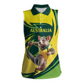 Australian Tasmanian Pademelon Cricket Custom Women Sleeveless Polo Shirt Aussie National Color