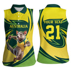 Australian Tasmanian Pademelon Cricket Custom Women Sleeveless Polo Shirt Aussie National Color
