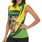 Australian Tasmanian Pademelon Cricket Custom Women Sleeveless Polo Shirt Aussie National Color