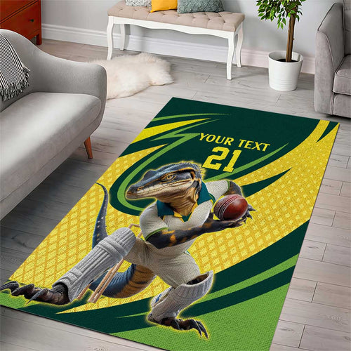 Australian Water Dragon Cricket Custom Area Rug Aussie National Color