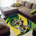 Australian Water Dragon Cricket Custom Area Rug Aussie National Color