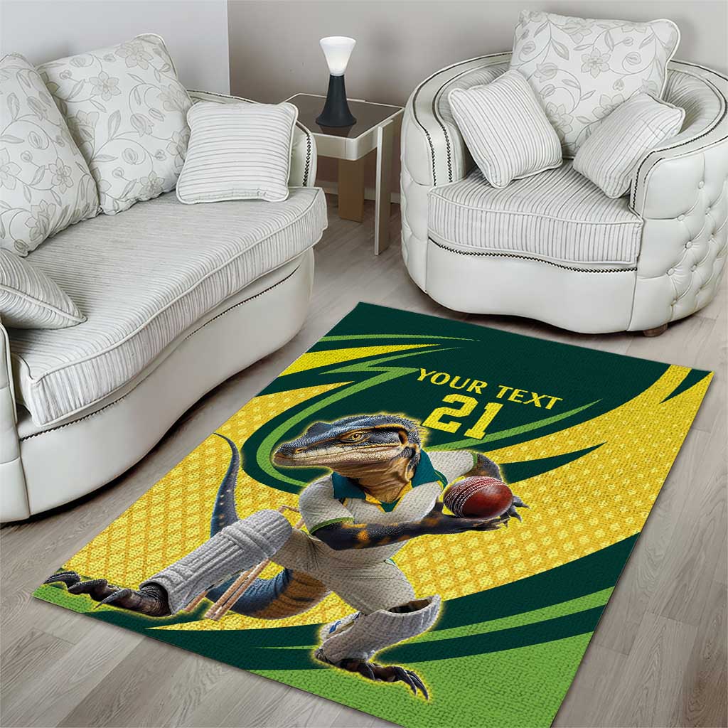 Australian Water Dragon Cricket Custom Area Rug Aussie National Color