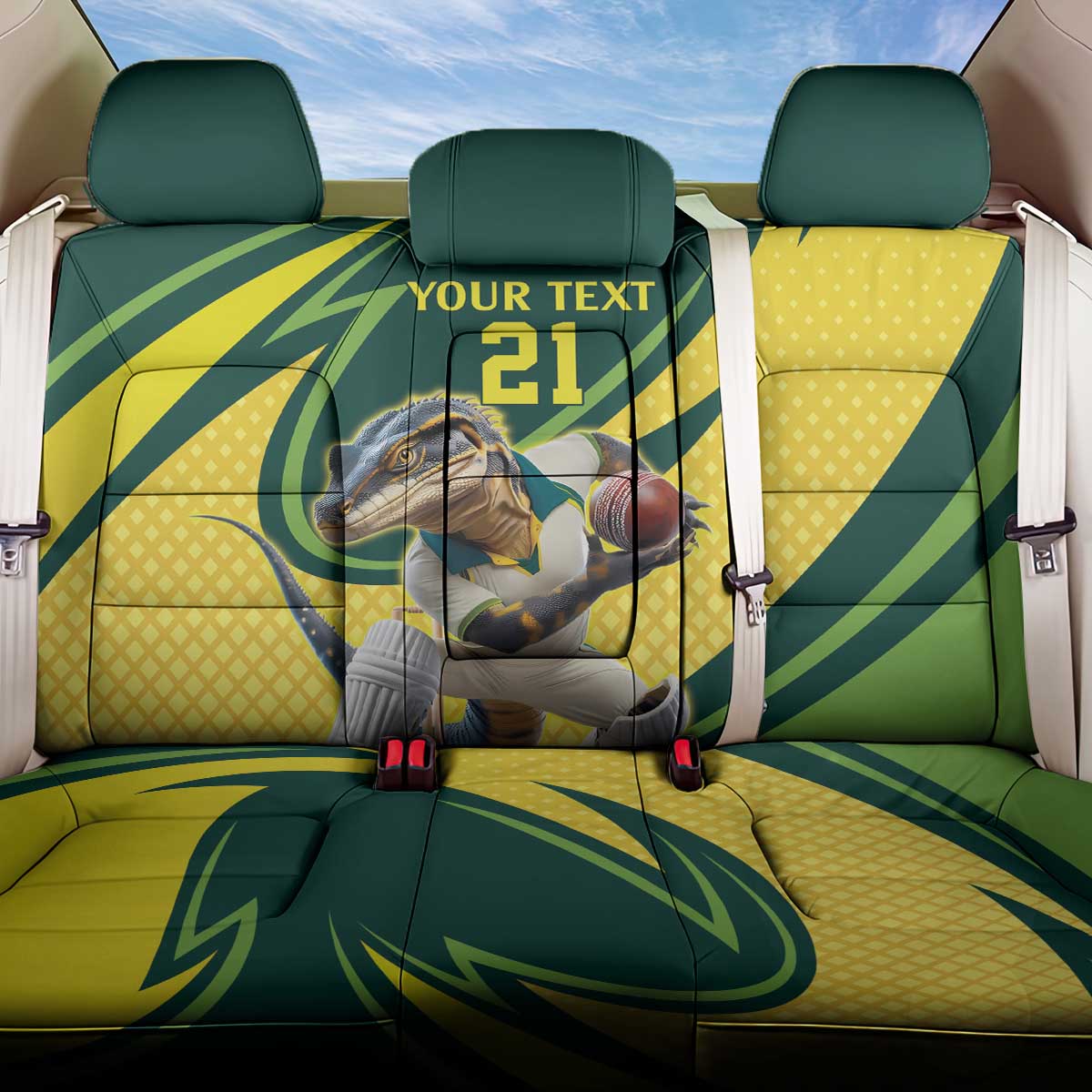Australian Water Dragon Cricket Custom Back Car Seat Cover Aussie National Color