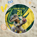 Australian Water Dragon Cricket Custom Beach Blanket Aussie National Color