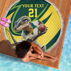 Australian Water Dragon Cricket Custom Beach Blanket Aussie National Color