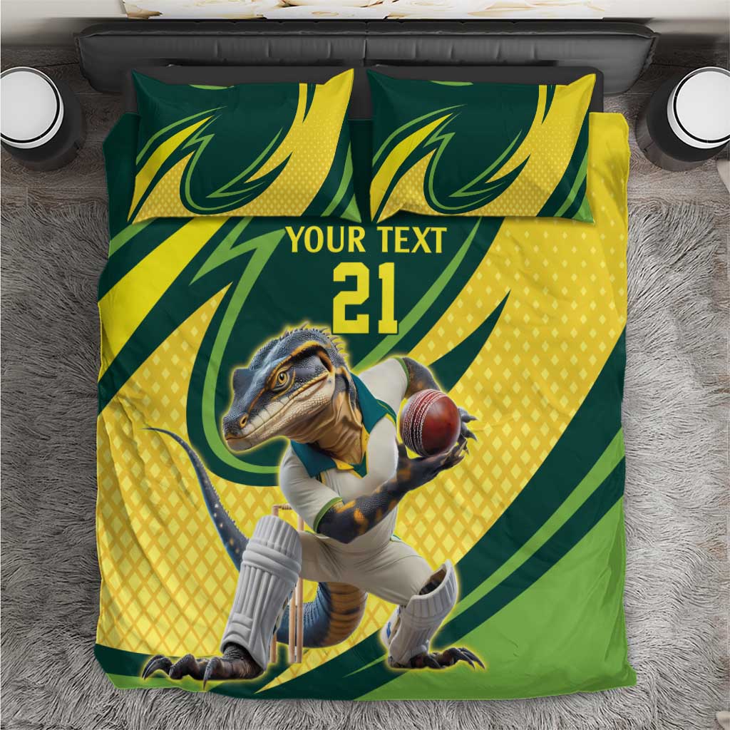 Australian Water Dragon Cricket Custom Bedding Set Aussie National Color