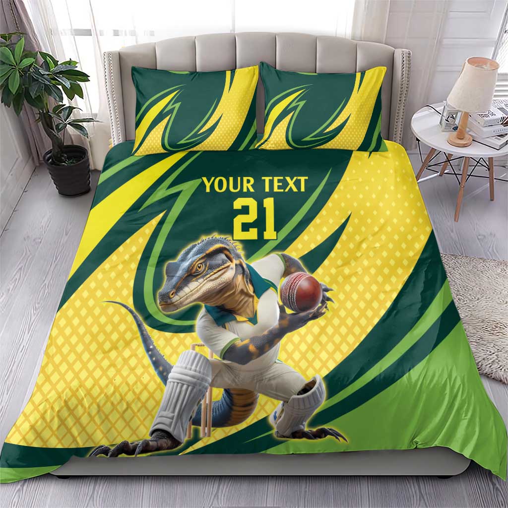 Australian Water Dragon Cricket Custom Bedding Set Aussie National Color