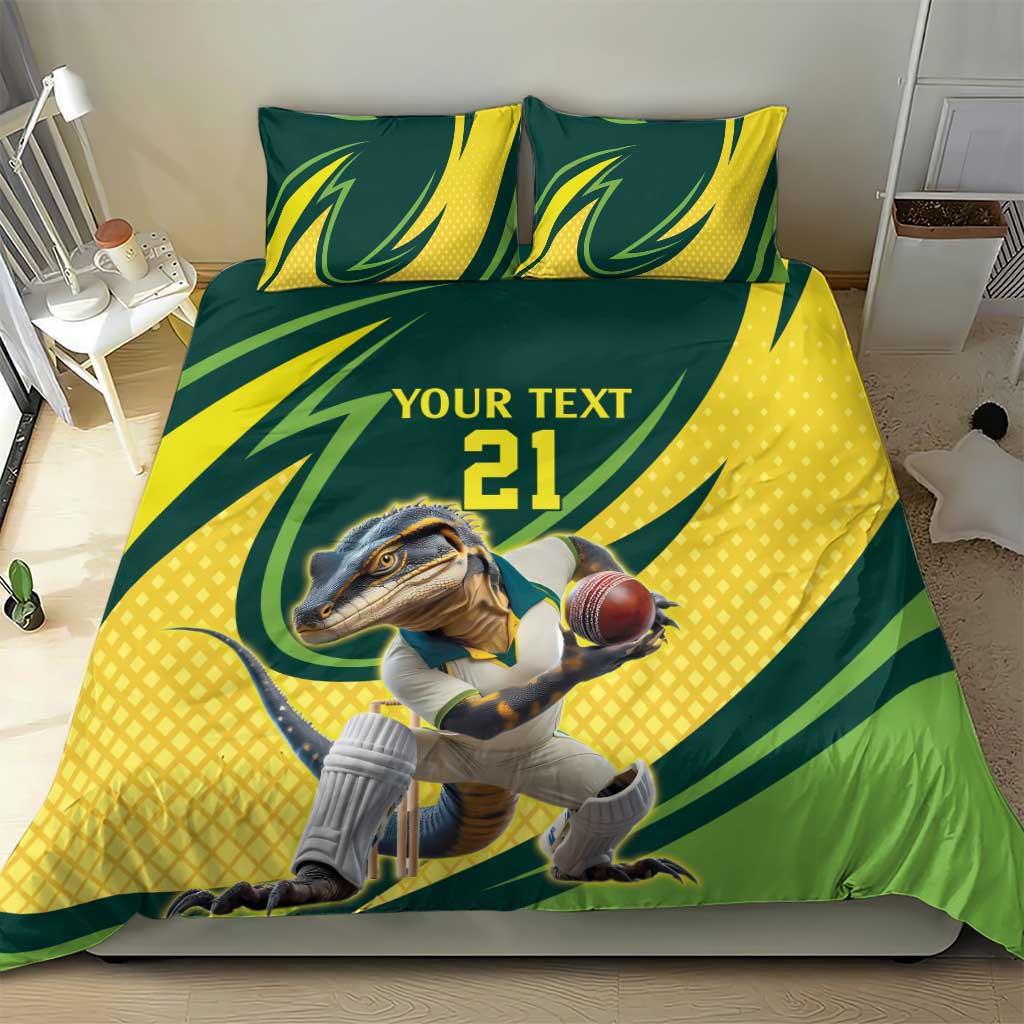 Australian Water Dragon Cricket Custom Bedding Set Aussie National Color