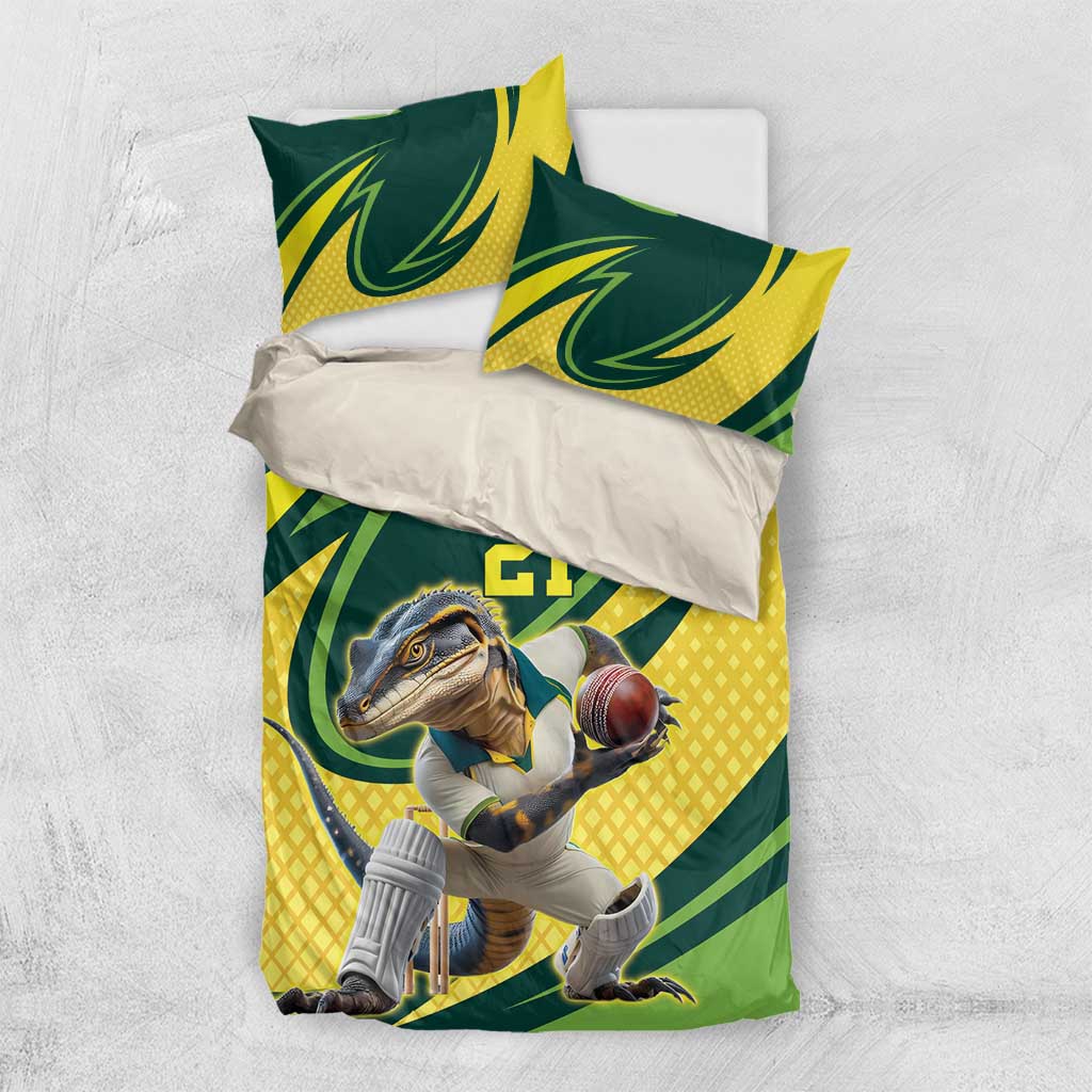 Australian Water Dragon Cricket Custom Bedding Set Aussie National Color