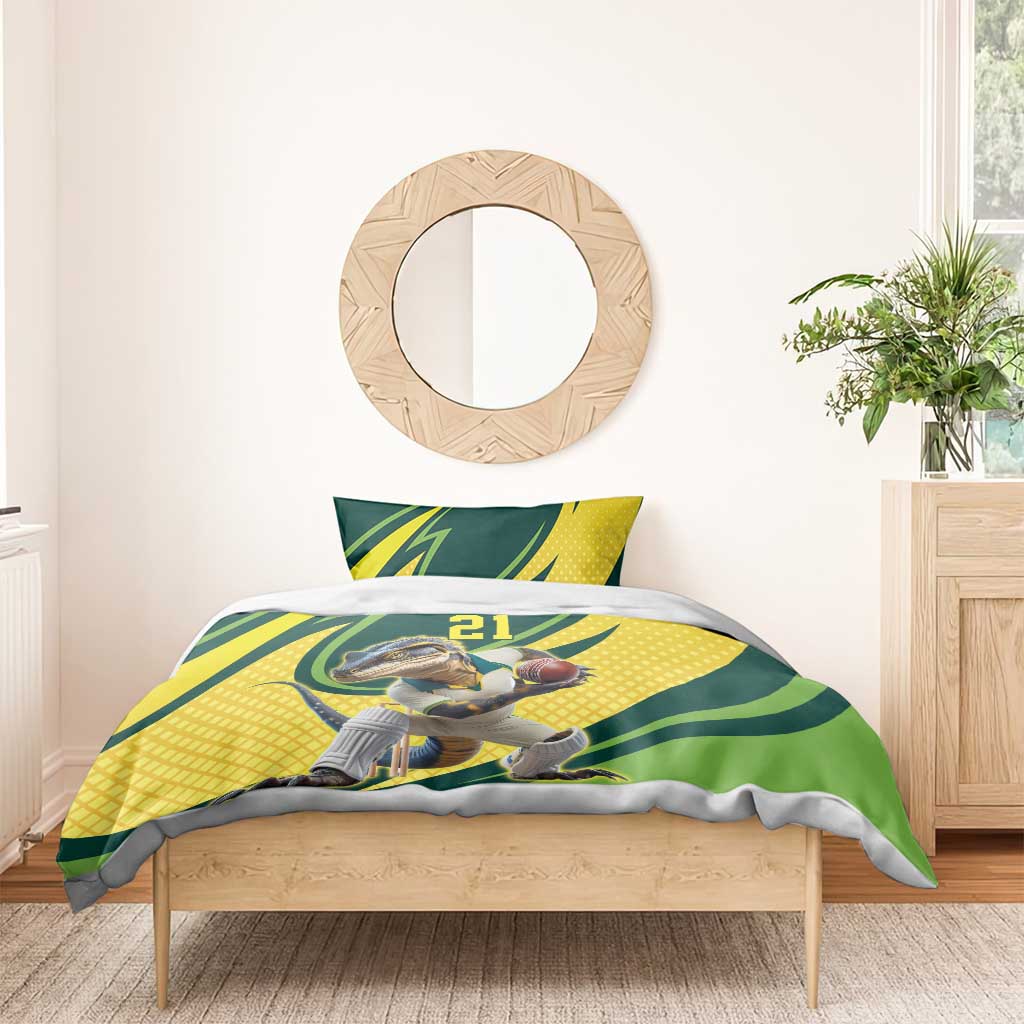 Australian Water Dragon Cricket Custom Bedding Set Aussie National Color