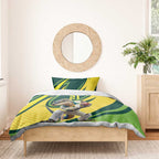 Australian Water Dragon Cricket Custom Bedding Set Aussie National Color
