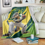 Australian Water Dragon Cricket Custom Blanket Aussie National Color