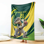 Australian Water Dragon Cricket Custom Blanket Aussie National Color