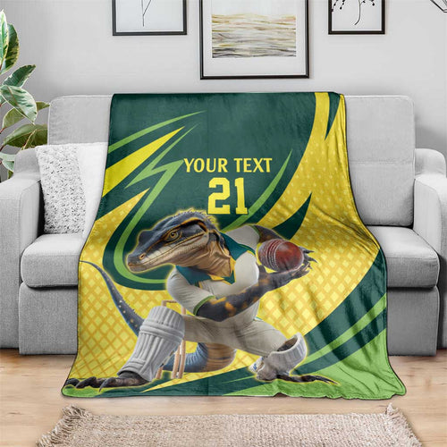 Australian Water Dragon Cricket Custom Blanket Aussie National Color