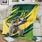 Australian Water Dragon Cricket Custom Blanket Aussie National Color