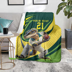 Australian Water Dragon Cricket Custom Blanket Aussie National Color