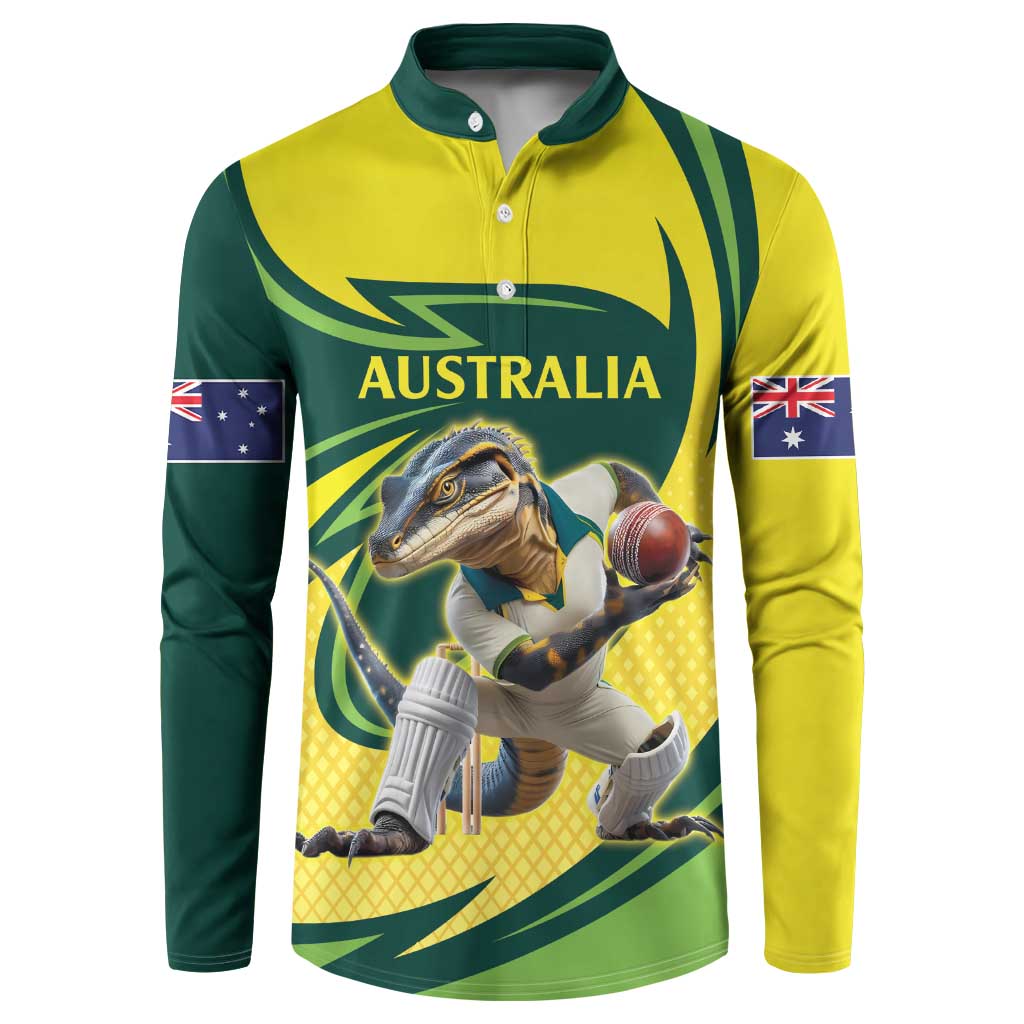 Australian Water Dragon Cricket Custom Button Sweatshirt Aussie National Color