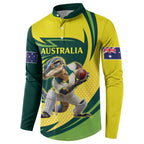 Australian Water Dragon Cricket Custom Button Sweatshirt Aussie National Color