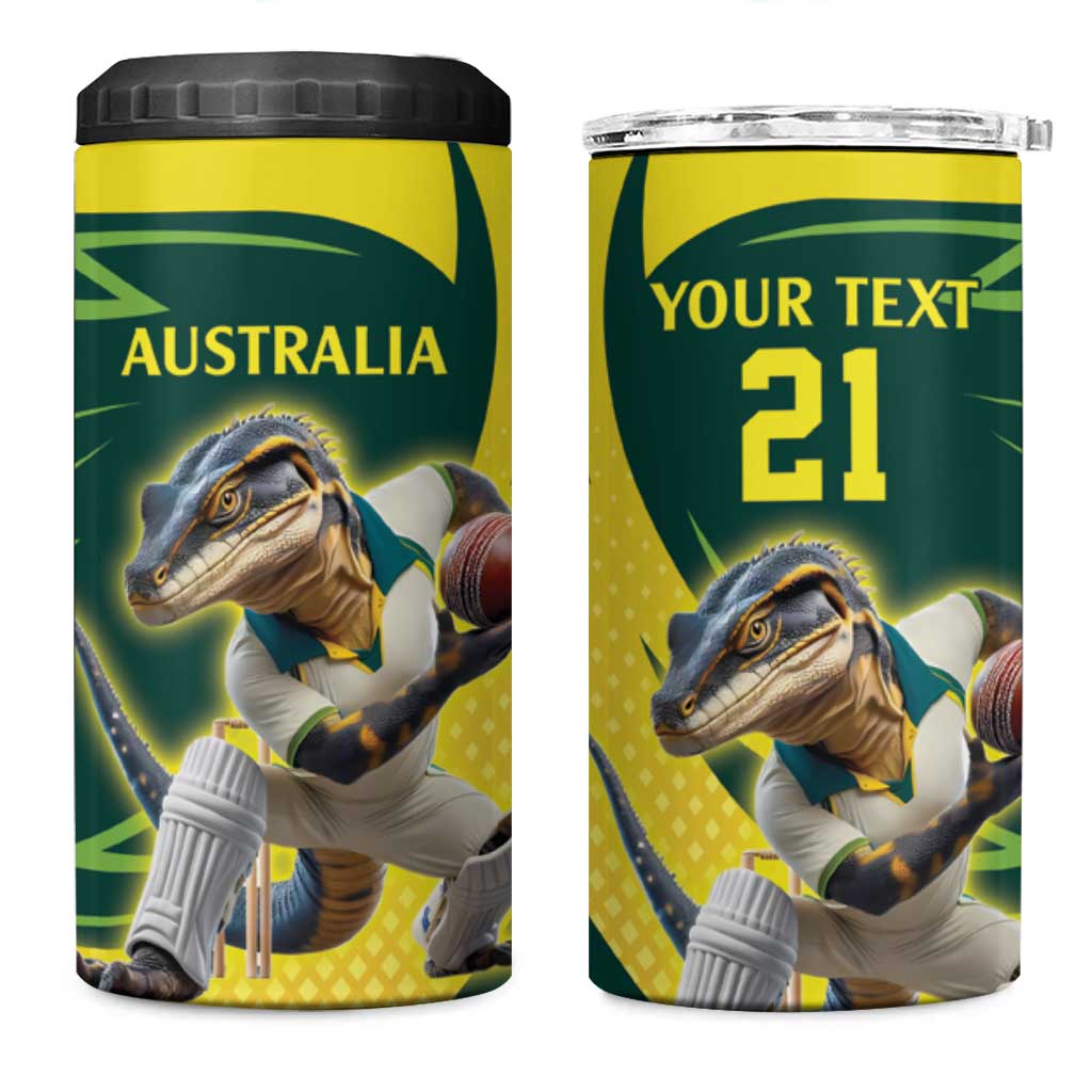 Australian Water Dragon Cricket Custom 4 in 1 Can Cooler Tumbler Aussie National Color