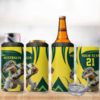 Australian Water Dragon Cricket Custom 4 in 1 Can Cooler Tumbler Aussie National Color