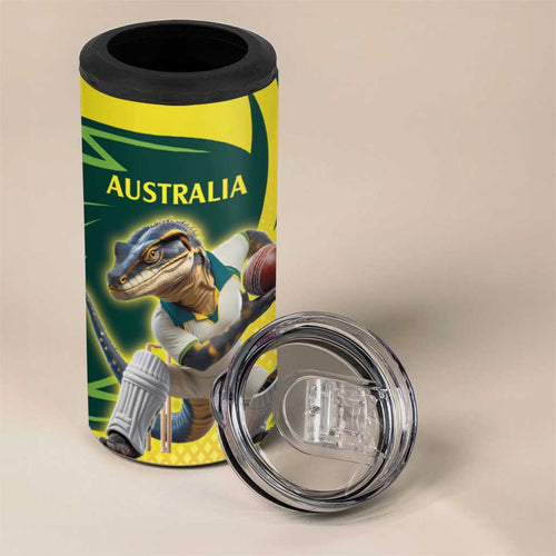 Australian Water Dragon Cricket Custom 4 in 1 Can Cooler Tumbler Aussie National Color