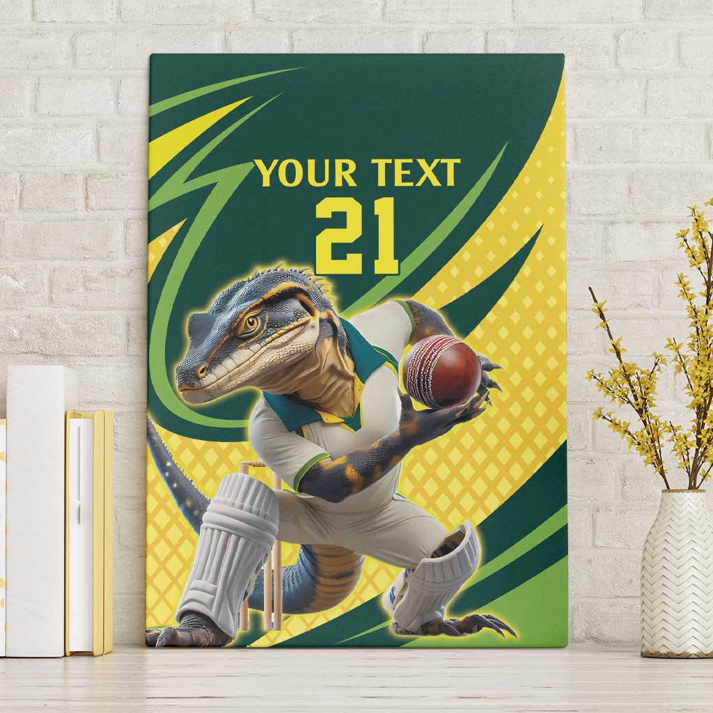 Australian Water Dragon Cricket Custom Canvas Wall Art Aussie National Color