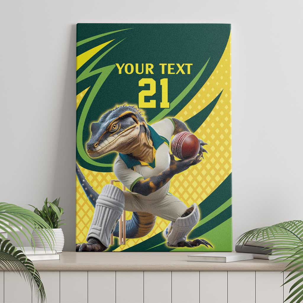 Australian Water Dragon Cricket Custom Canvas Wall Art Aussie National Color