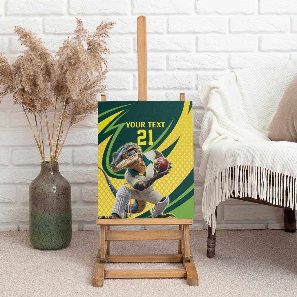 Australian Water Dragon Cricket Custom Canvas Wall Art Aussie National Color