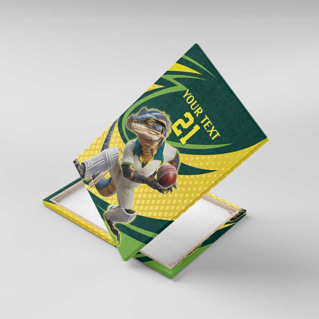 Australian Water Dragon Cricket Custom Canvas Wall Art Aussie National Color