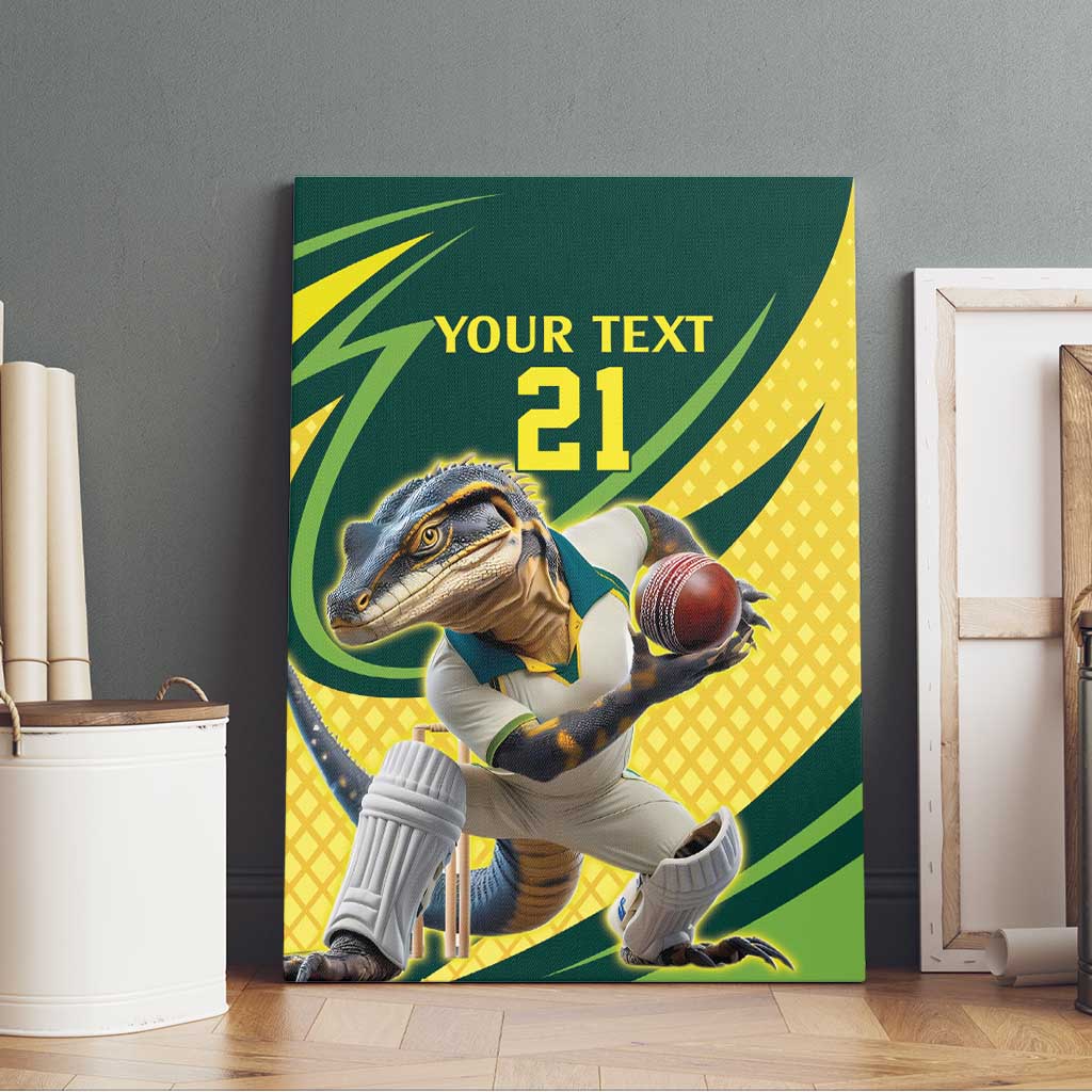 Australian Water Dragon Cricket Custom Canvas Wall Art Aussie National Color