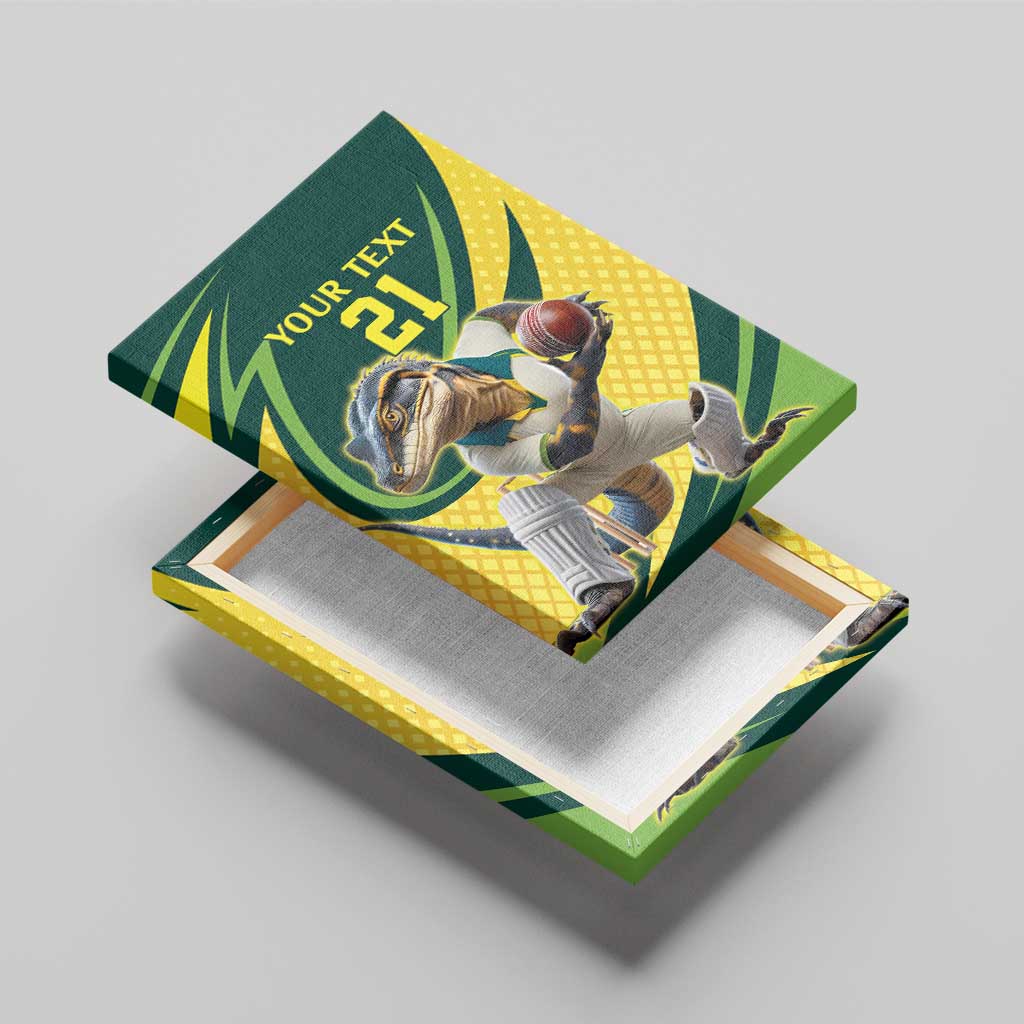 Australian Water Dragon Cricket Custom Canvas Wall Art Aussie National Color
