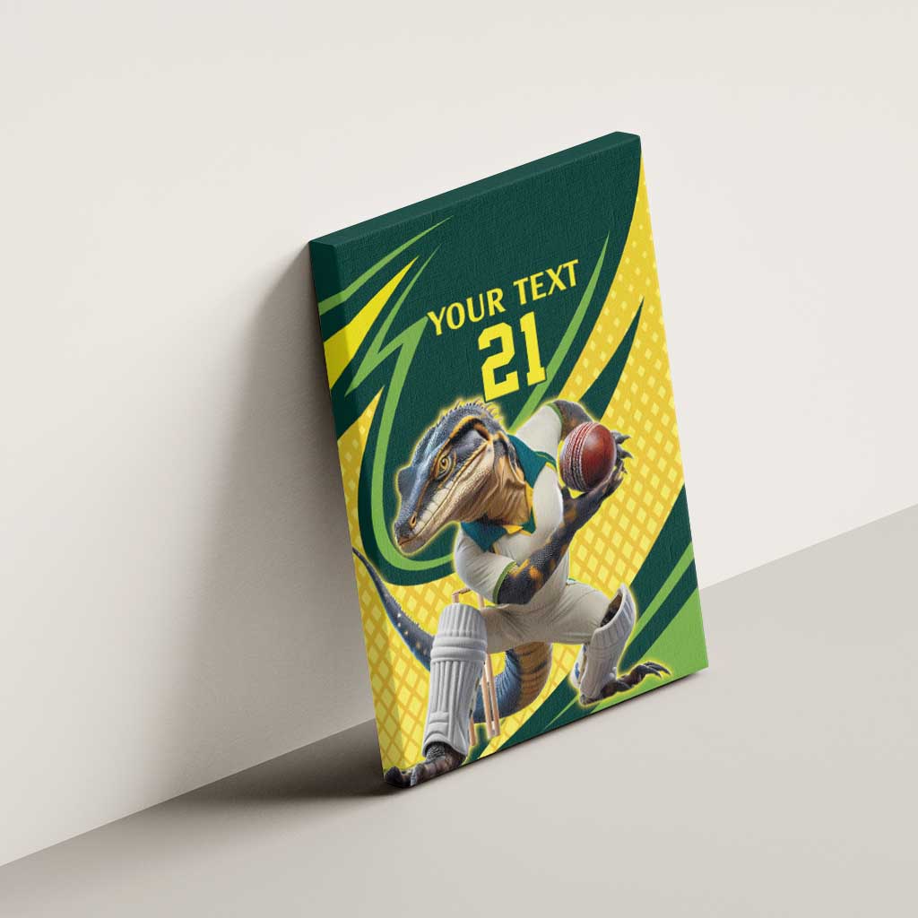 Australian Water Dragon Cricket Custom Canvas Wall Art Aussie National Color