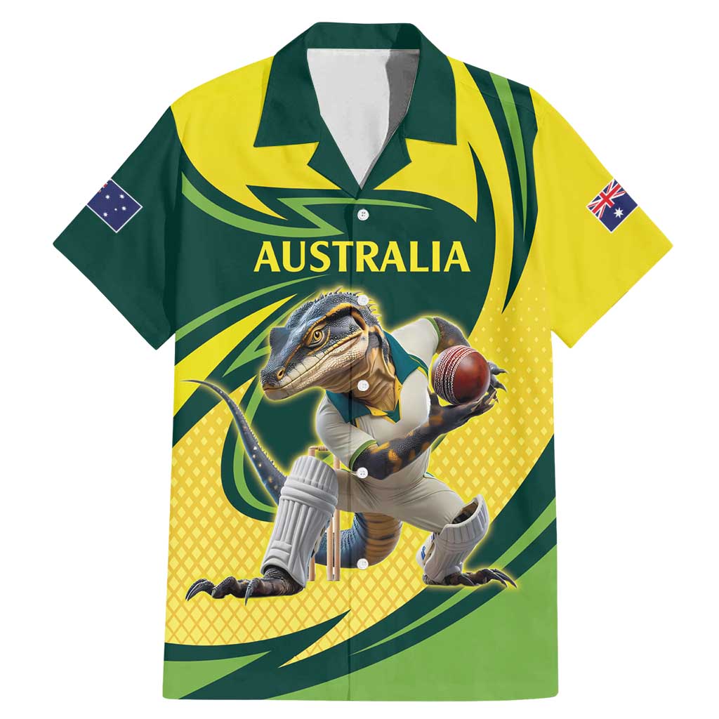 Australian Water Dragon Cricket Custom Family Matching Mermaid Dress and Hawaiian Shirt Aussie National Color