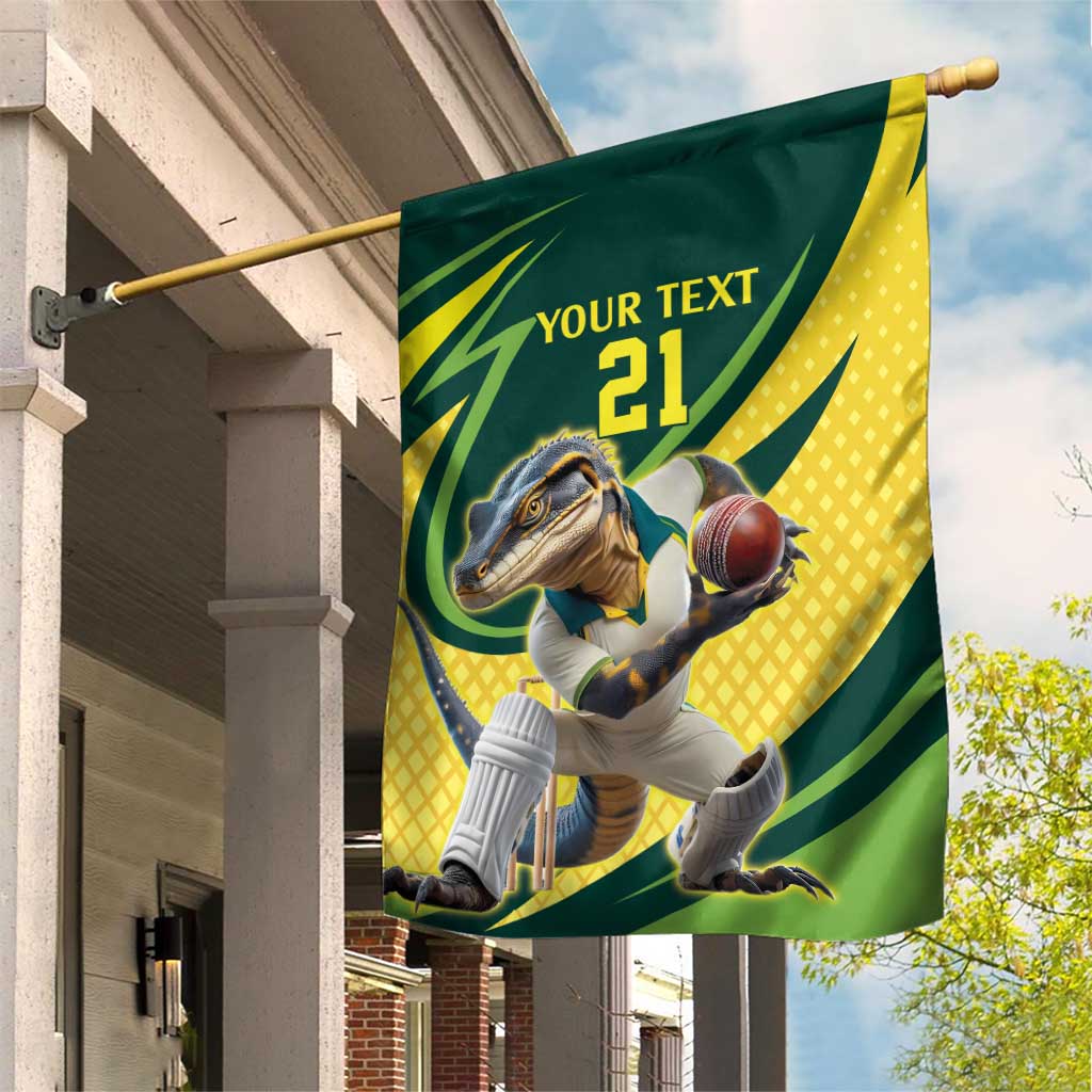 Australian Water Dragon Cricket Custom Garden Flag Aussie National Color