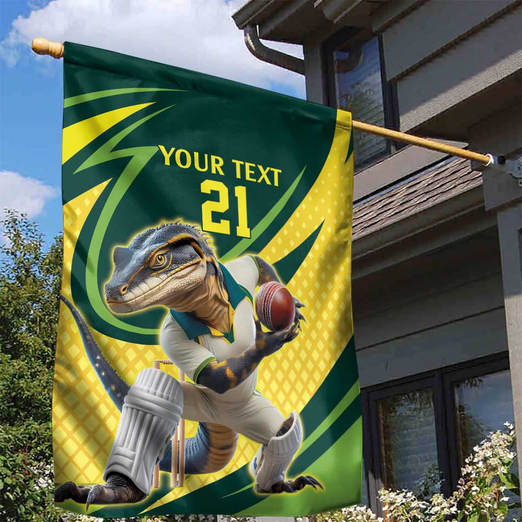 Australian Water Dragon Cricket Custom Garden Flag Aussie National Color