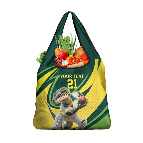 Australian Water Dragon Cricket Custom Grocery Bag Aussie National Color