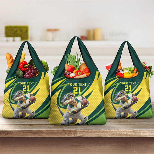 Australian Water Dragon Cricket Custom Grocery Bag Aussie National Color
