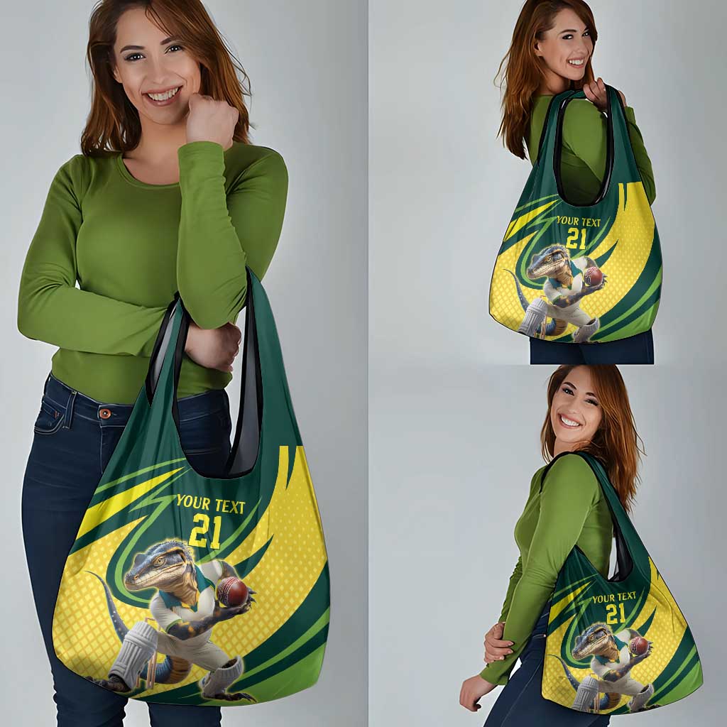 Australian Water Dragon Cricket Custom Grocery Bag Aussie National Color