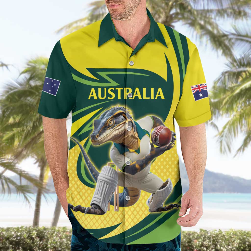 Australian Water Dragon Cricket Custom Hawaiian Shirt Aussie National Color