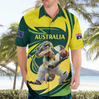 Australian Water Dragon Cricket Custom Hawaiian Shirt Aussie National Color