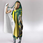 Australian Water Dragon Cricket Custom Hooded Blanket Aussie National Color