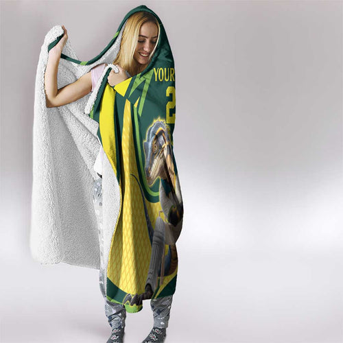 Australian Water Dragon Cricket Custom Hooded Blanket Aussie National Color