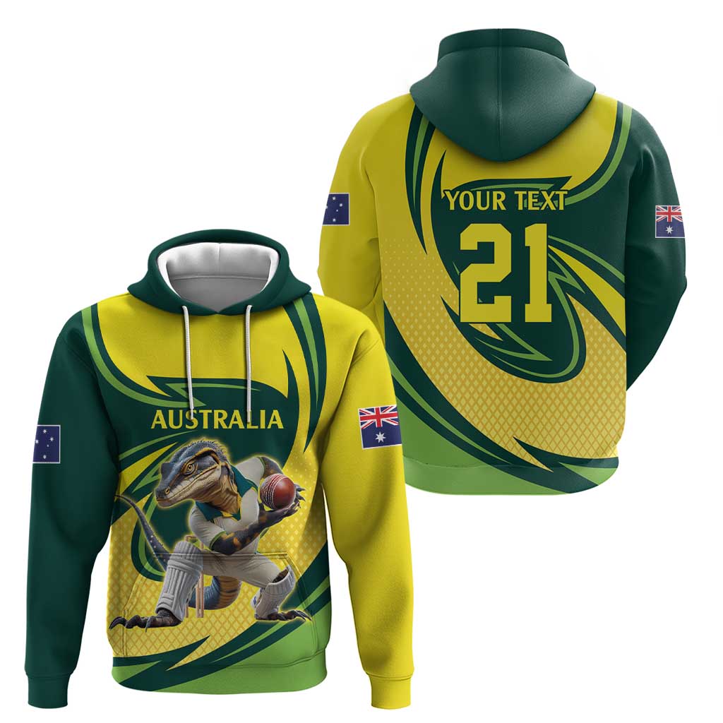 Australian Water Dragon Cricket Custom Hoodie Aussie National Color