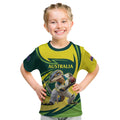 Australian Water Dragon Cricket Custom Kid T Shirt Aussie National Color