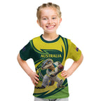 Australian Water Dragon Cricket Custom Kid T Shirt Aussie National Color