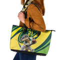 Australian Water Dragon Cricket Custom Leather Tote Bag Aussie National Color