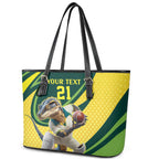 Australian Water Dragon Cricket Custom Leather Tote Bag Aussie National Color