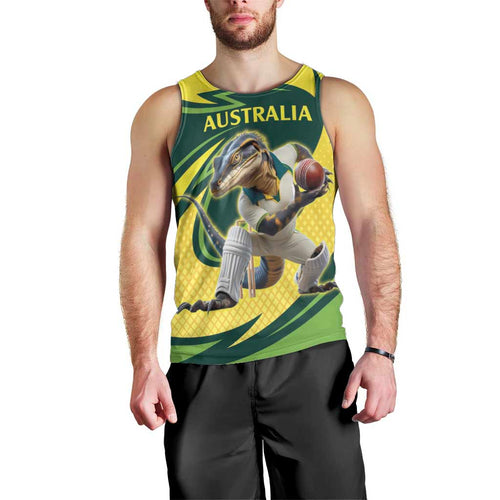 Australian Water Dragon Cricket Custom Men Tank Top Aussie National Color