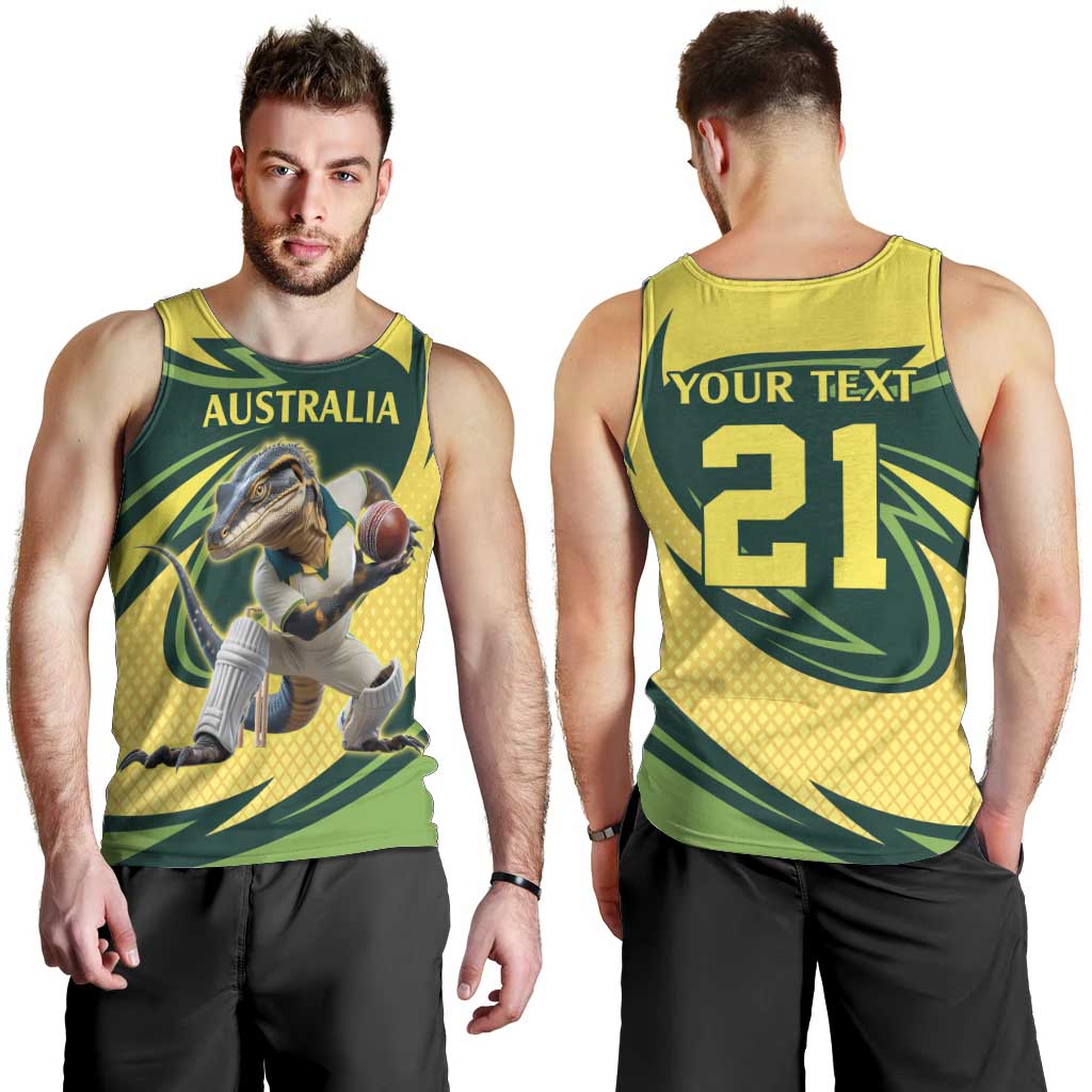 Australian Water Dragon Cricket Custom Men Tank Top Aussie National Color
