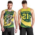 Australian Water Dragon Cricket Custom Men Tank Top Aussie National Color